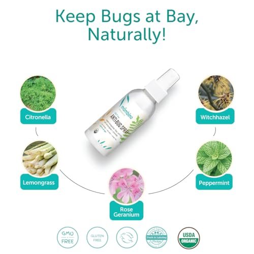 Mambino Organics Anti-Bug Spray – DEET-freier, organischer Mückenschutz mit ätherischen Ölen, riffsicher, gesichtssicherer Schutz für Babys, Kinder und Erwachsene, 80 ml