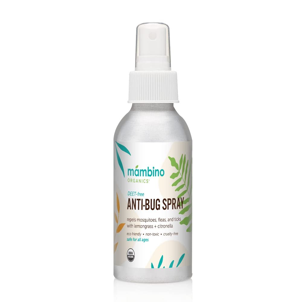 Mambino Organics Anti-Bug Spray – DEET-freier, organischer Mückenschutz mit ätherischen Ölen, riffsicher, gesichtssicherer Schutz für Babys, Kinder und Erwachsene, 80 ml
