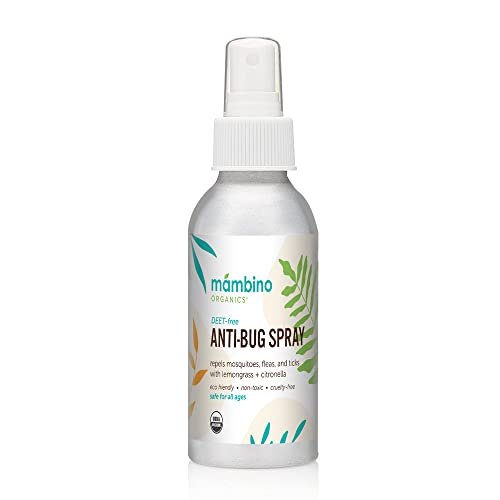 Mambino Organics Anti-Bug Spray – DEET-freier, organischer Mückenschutz mit ätherischen Ölen, riffsicher, gesichtssicherer Schutz für Babys, Kinder und Erwachsene, 80 ml