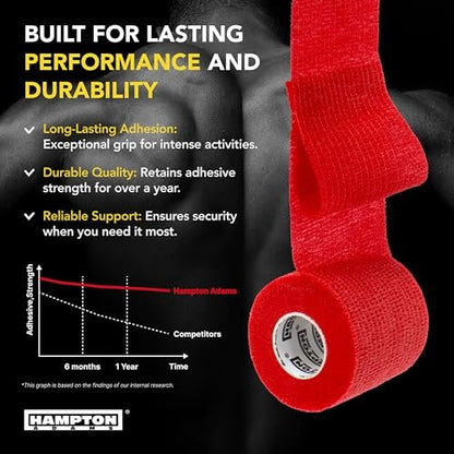 Hampton Adams Selbstklebender Verband (14er-Pack) | 15ft | Haustiersicher | Atmungsaktive elastische Kohäsionsbandage für Sportverletzungen (Regenbogen-Mix)