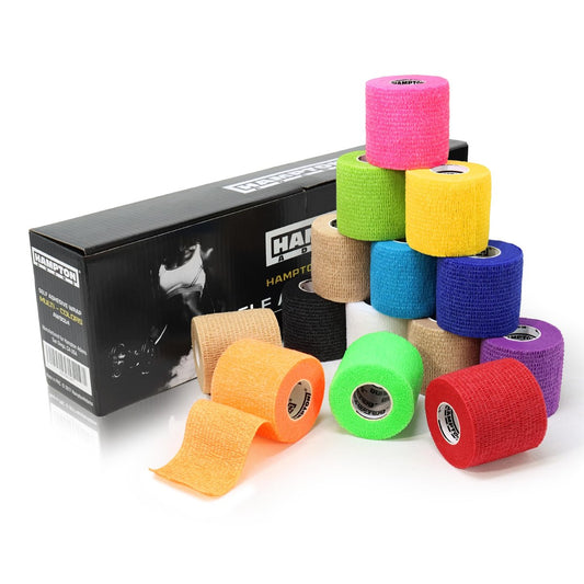 Hampton Adams Selbstklebender Verband (14er-Pack) | 15ft | Haustiersicher | Atmungsaktive elastische Kohäsionsbandage für Sportverletzungen (Regenbogen-Mix)