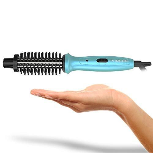 Mini Lockenstab PHOEBE 3/4 Zoll Dual Voltage Keramik Turmalin Ionen Hot Curler Bürste mit Reisetasche für Europa, Professionell, Reise für kurzes Haar