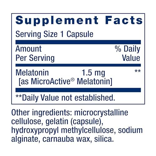 Life Extension Melatonin IR/XR 1,5 mg – Schlafunterstützung mit sofortiger & verlängerter Freisetzung, 60 Kapseln