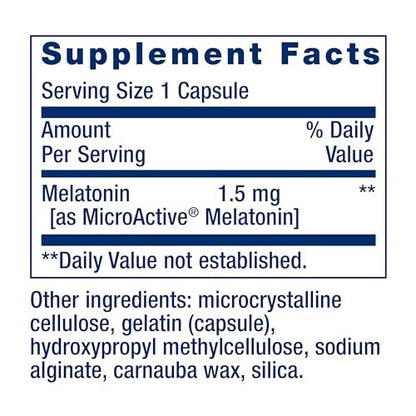 Life Extension Melatonin IR/XR 1,5 mg – Schlafunterstützung mit sofortiger & verlängerter Freisetzung, 60 Kapseln