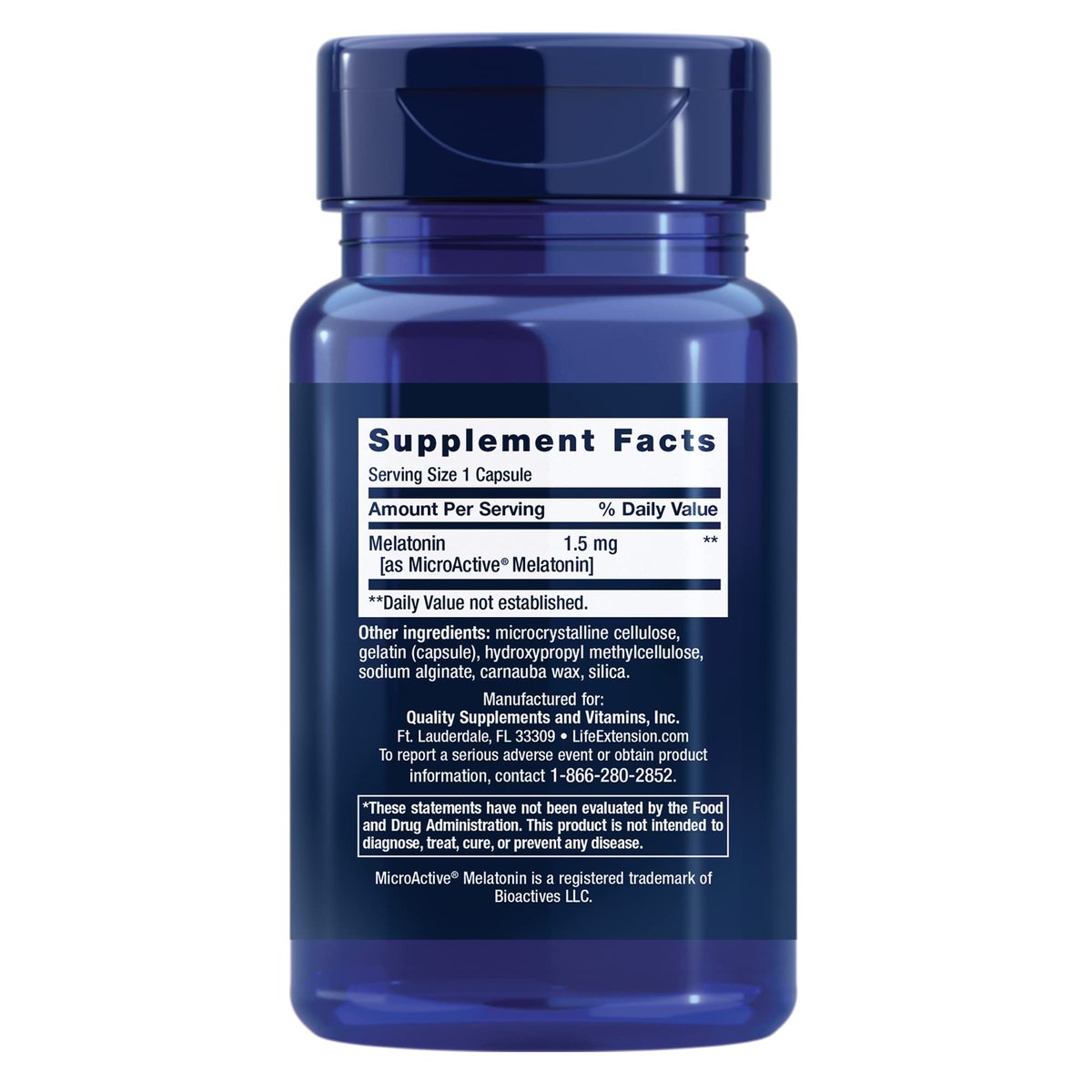 Life Extension Melatonin IR/XR 1,5 mg – Schlafunterstützung mit sofortiger & verlängerter Freisetzung, 60 Kapseln