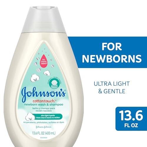 Johnson's CottonTouch Baby Body Wash & Shampoo, sanft & tränenfrei, mit echter Baumwolle, für empfindliche Haut, 400 ml
