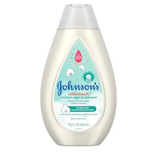 Johnson's CottonTouch Baby Body Wash & Shampoo, sanft & tränenfrei, mit echter Baumwolle, für empfindliche Haut, 400 ml