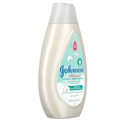 Johnson's CottonTouch Baby Body Wash & Shampoo, sanft & tränenfrei, mit echter Baumwolle, für empfindliche Haut, 400 ml