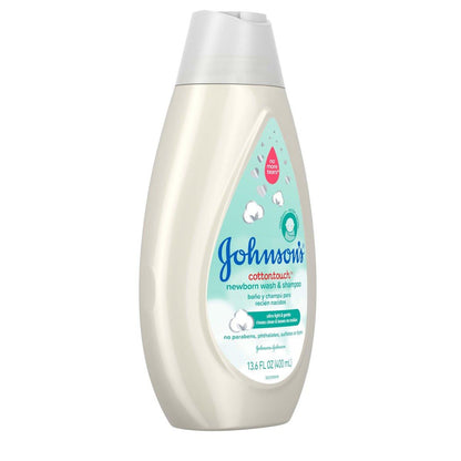Johnson's CottonTouch Baby Body Wash & Shampoo, sanft & tränenfrei, mit echter Baumwolle, für empfindliche Haut, 400 ml