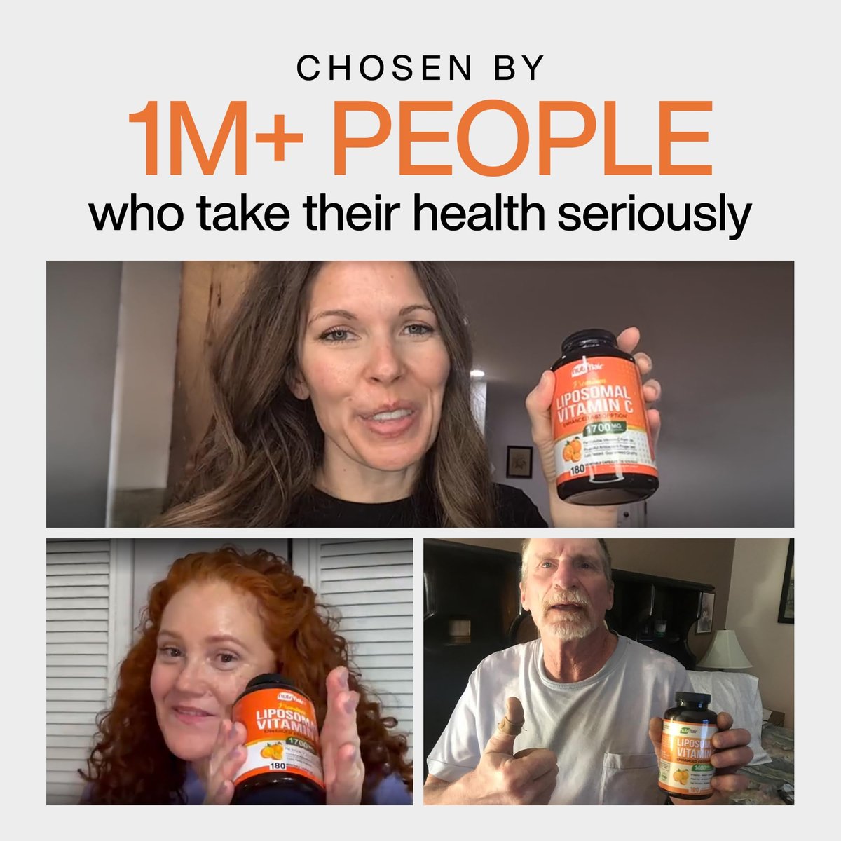 NutriFlair Liposomales Vitamin C 1700mg, 180 Kapseln – Hochdosiert, Fettlöslich, Hohe Bioverfügbarkeit, Immunsystem-Unterstützung & Kollagen-Booster, Non-GMO, Vegan