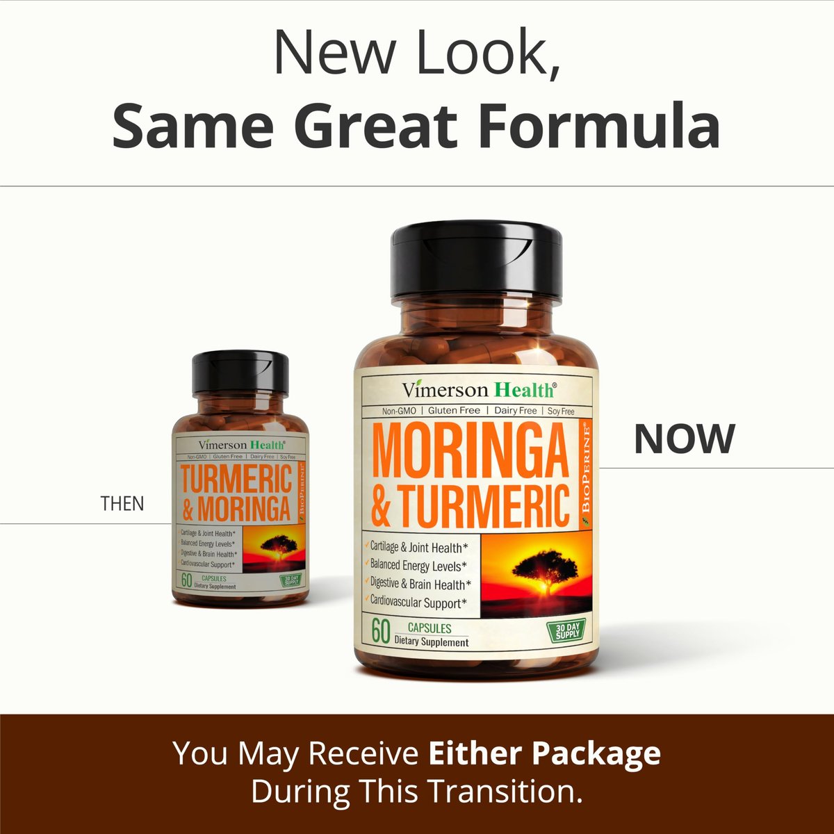 Moringa Kapseln – 3-in-1 Kurkuma Moringa Nahrungsergänzung mit BioPerin (Schwarzer Pfeffer Extrakt) für maximale Aufnahme – Hochwirksamer 4:1 Moringa Oleifera Extrakt + Kurkuma für Energie & Gelenkunterstützung – 60 Kapseln
