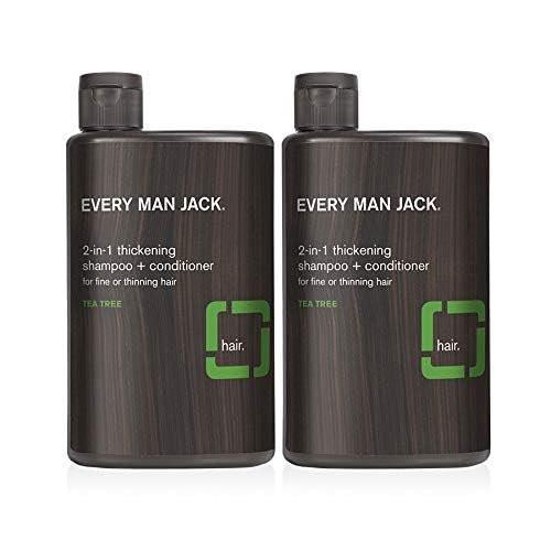 Every Man Jack 2-in-1 Thickening Shampoo + Conditioner - Kokos, Aloe & Teebaumöl - 2er-Pack (2x 400 ml)