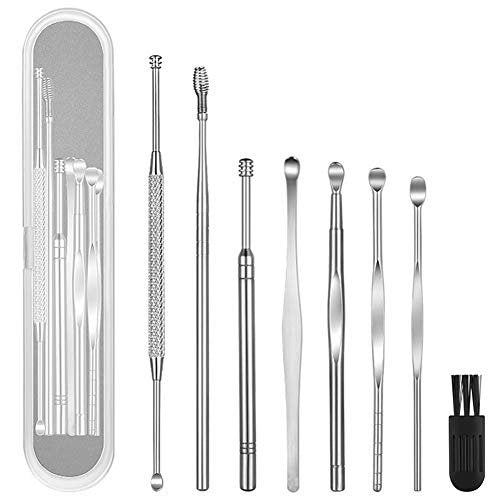 Geengle Ohrenreiniger Set – 8-teiliges Ohrpickel-Set aus Edelstahl mit Reinigungsbürste und Aufbewahrungsbox