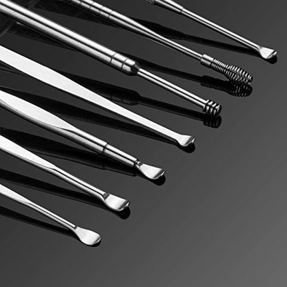 Geengle Ohrenreiniger Set – 8-teiliges Ohrpickel-Set aus Edelstahl mit Reinigungsbürste und Aufbewahrungsbox