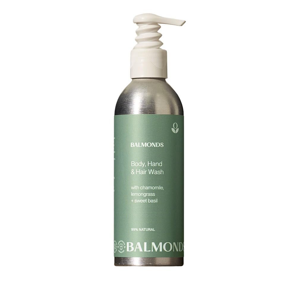 Balmonds Körper-, Hand- & Haarseife - 100% natürliches Shampoo & Duschgel für trockene & empfindliche Haut, seifenfrei, vegan & tierversuchsfrei (200 ml)
