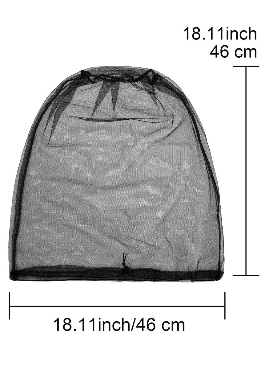HESTYA 4er-Pack Moskitonetz-Gesichtsmaske für Outdoor, Wandern, Camping, Klettern – Mückenschutz (Schwarz)
