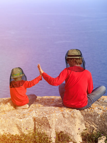 HESTYA 4er-Pack Moskitonetz-Gesichtsmaske für Outdoor, Wandern, Camping, Klettern – Mückenschutz (Schwarz)