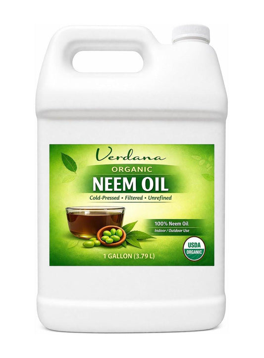 Verdana Reines Neemöl für Pflanzen – 1 Gallone (128 Fl Oz) – Organisch, Kaltgepresst, Unraffiniert, Non-GMO – 100% Natürliches Spray für Pflanzenblätterglanz, DIY Kosmetik, Seifenherstellung – Ohne Zusätze