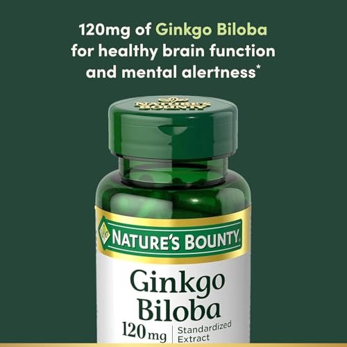Nature's Bounty Ginkgo Biloba Standardisierter Extrakt 120 mg, Kräuterergänzung, 100 Kapseln, 2er-Pack