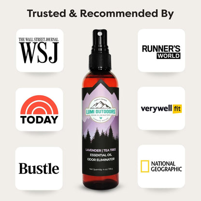 Lumi Outdoors Natürlicher Schuh-Deo-Spray & Geruchsentferner - Lavendel Teebaumöl Ätherisches Öl Geruchsfresser