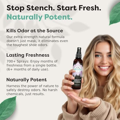 Lumi Outdoors Natürlicher Schuh-Deo-Spray & Geruchsentferner - Lavendel Teebaumöl Ätherisches Öl Geruchsfresser