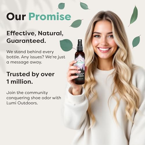 Lumi Outdoors Natürlicher Schuh-Deo-Spray & Geruchsentferner - Lavendel Teebaumöl Ätherisches Öl Geruchsfresser