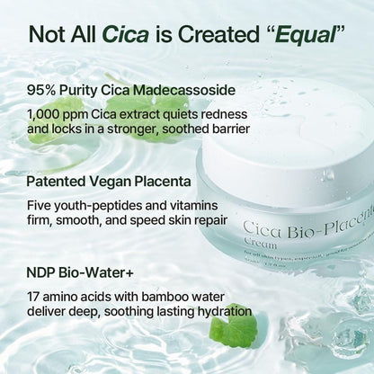 NATURAL DERMA PROJECT NDP Cica Cream - Gel-Gesichtsfeuchtigkeitscreme gegen Sonnenbrand, leichte koreanische Feuchtigkeitscreme für empfindliche Haut, Centella Asiatica, feuchtigkeitsspendend, beruhigend, lindernd (1,7 Fl Oz / 50 ml)