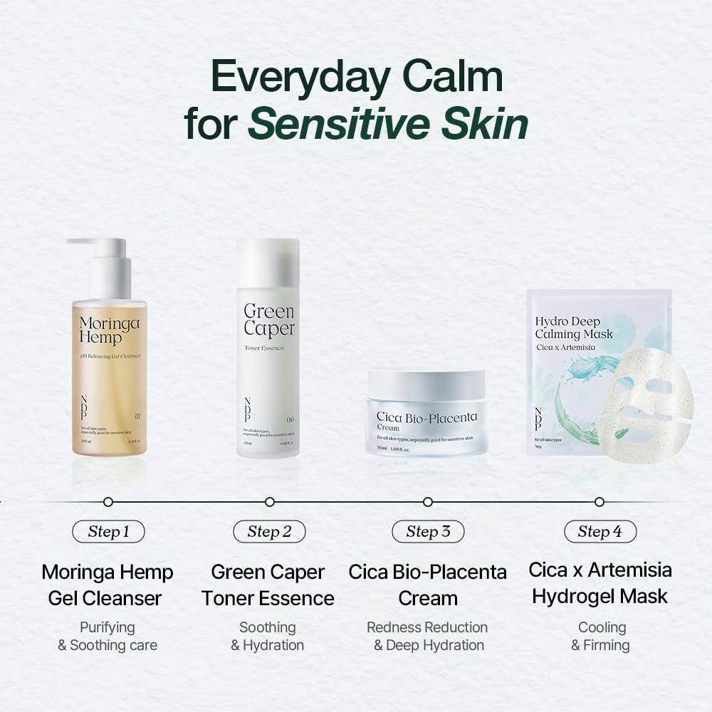 NATURAL DERMA PROJECT NDP Cica Cream - Gel-Gesichtsfeuchtigkeitscreme gegen Sonnenbrand, leichte koreanische Feuchtigkeitscreme für empfindliche Haut, Centella Asiatica, feuchtigkeitsspendend, beruhigend, lindernd (1,7 Fl Oz / 50 ml)