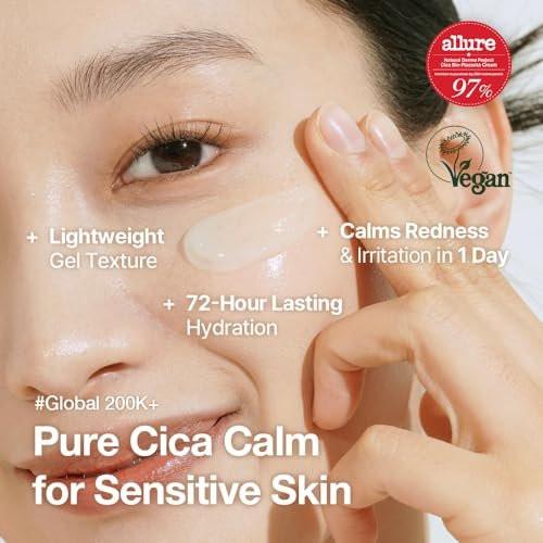 NATURAL DERMA PROJECT NDP Cica Cream - Gel-Gesichtsfeuchtigkeitscreme gegen Sonnenbrand, leichte koreanische Feuchtigkeitscreme für empfindliche Haut, Centella Asiatica, feuchtigkeitsspendend, beruhigend, lindernd (1,7 Fl Oz / 50 ml)
