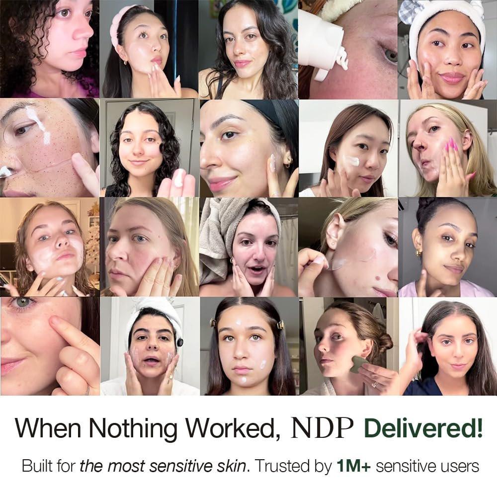 NATURAL DERMA PROJECT NDP Cica Cream - Gel-Gesichtsfeuchtigkeitscreme gegen Sonnenbrand, leichte koreanische Feuchtigkeitscreme für empfindliche Haut, Centella Asiatica, feuchtigkeitsspendend, beruhigend, lindernd (1,7 Fl Oz / 50 ml)