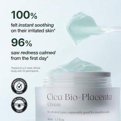 NATURAL DERMA PROJECT NDP Cica Cream - Gel-Gesichtsfeuchtigkeitscreme gegen Sonnenbrand, leichte koreanische Feuchtigkeitscreme für empfindliche Haut, Centella Asiatica, feuchtigkeitsspendend, beruhigend, lindernd (1,7 Fl Oz / 50 ml)