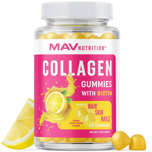 Kollagen-Gummibärchen für Frauen | 200 mg hydrolysiertes Kollagen + 2500 mcg Biotin, mit Vitamin C, E & Zink | Anti-Aging, Haarwuchs, Haut, starke Nägel | Nicht-GVO Gummivitaminpräparate | 60 Stück