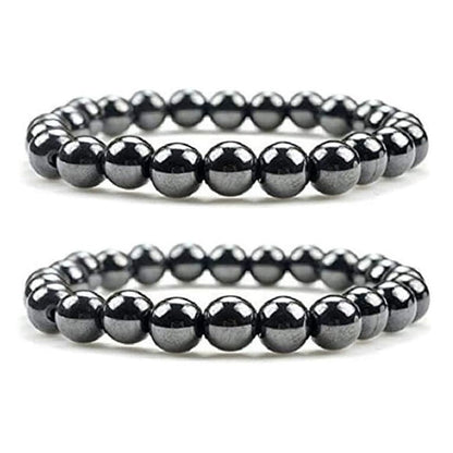Drkao 2er-Pack Magnetische Fußkettchen Armbänder, Magnetfeldtherapie, Unterstützt das Immunsystem, Stressabbau, Geschenkidee - Schwarz