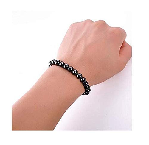 Drkao 2er-Pack Magnetische Fußkettchen Armbänder, Magnetfeldtherapie, Unterstützt das Immunsystem, Stressabbau, Geschenkidee - Schwarz
