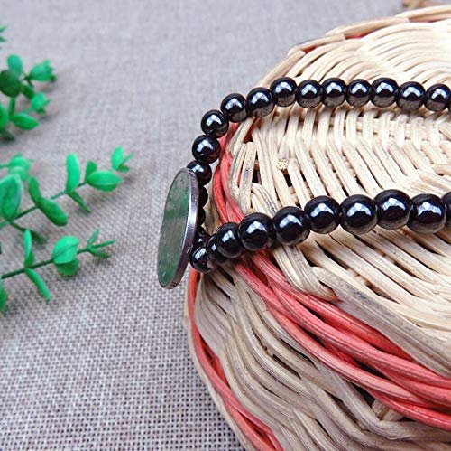 Drkao 2er-Pack Magnetische Fußkettchen Armbänder, Magnetfeldtherapie, Unterstützt das Immunsystem, Stressabbau, Geschenkidee - Schwarz