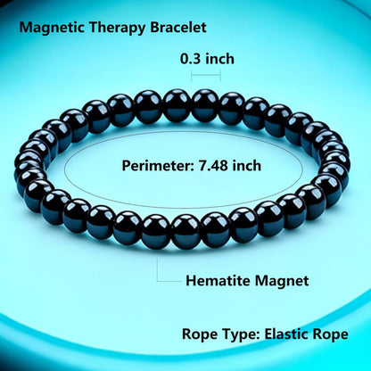 Drkao 2er-Pack Magnetische Fußkettchen Armbänder, Magnetfeldtherapie, Unterstützt das Immunsystem, Stressabbau, Geschenkidee - Schwarz