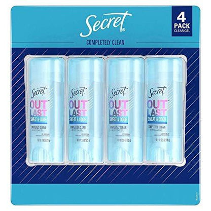 Secret Outlast Antitranspirant-Deodorant Clear Gel Komplett Rein - 2,7 oz, 4er-Pack