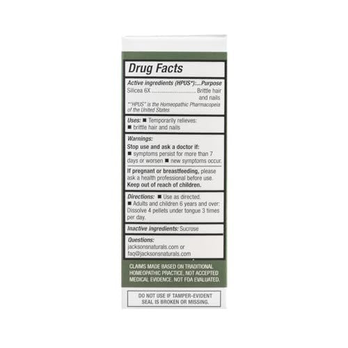 Jackson's #12 Zell-Salz Silica 6X – 500 Pellets, vegan, laktosefrei, Schuessler-Salz Silicea 6X (hergestellt in den USA)