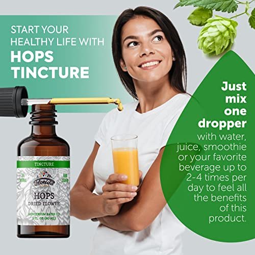FLORIDA HERBS Hopfen Tinktur, Bio Hopfenextrakt Tropfen (Humulus Lupulus) aus getrockneten Blüten - Non-GMO 60 ml