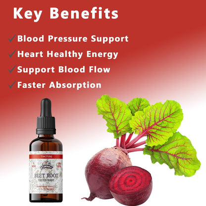 FLORIDA HERBS Rote-Bete-Präparat – Flüssige Beete mit schneller Absorption – Bio-Rote-Bete-Tinktur, glutenfrei, 60 ml