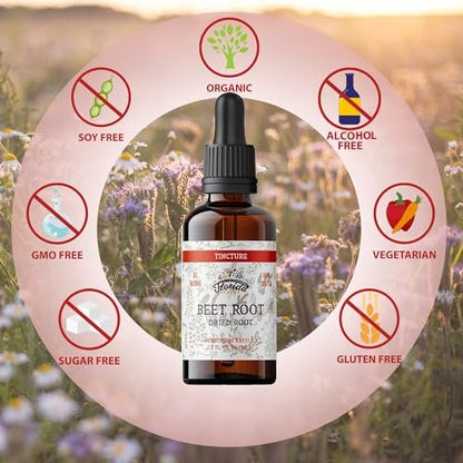 FLORIDA HERBS Rote-Bete-Präparat – Flüssige Beete mit schneller Absorption – Bio-Rote-Bete-Tinktur, glutenfrei, 60 ml