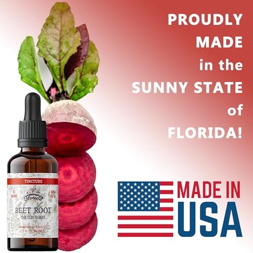 FLORIDA HERBS Rote-Bete-Präparat – Flüssige Beete mit schneller Absorption – Bio-Rote-Bete-Tinktur, glutenfrei, 60 ml