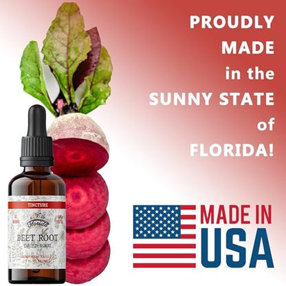 FLORIDA HERBS Rote-Bete-Präparat – Flüssige Beete mit schneller Absorption – Bio-Rote-Bete-Tinktur, glutenfrei, 60 ml