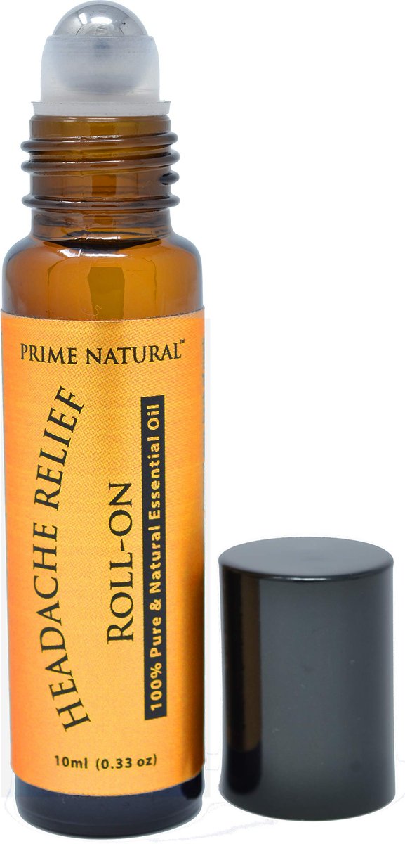 PRIME NATURAL Kopfschmerz-Linderung Ätherisches Öl Roll-On 10ml – Fertig verdünnt, gebrauchsfertig bei Migräne, Spannungskopfschmerz, Beruhigung, Entspannung, Muskelkater, Verstauchung & Schlaf