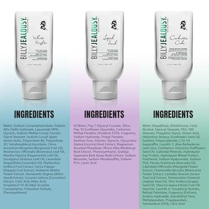 Billy Jealousy Face3Some Geschenkset für Männer: Vegane Hautpflege mit Reiniger, Peeling & Feuchtigkeitscreme (Reisegrößen)
