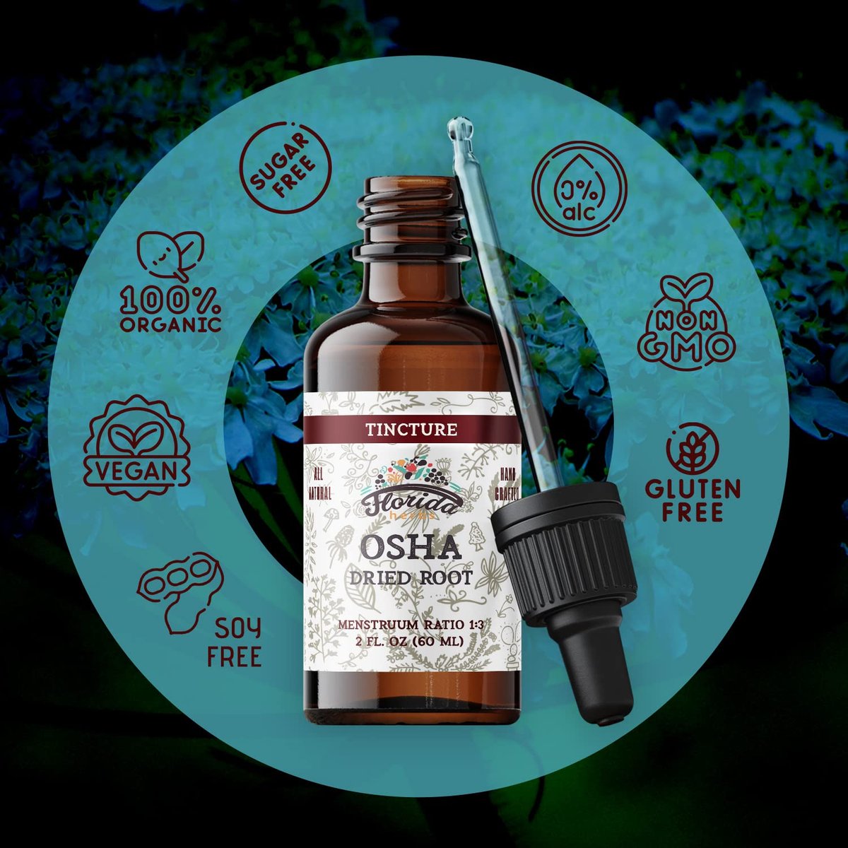 OSHA Wurzelextrakt zur Unterstützung der Atemwege, Bio OSHA Tinktur, natürliche Lungenreinigung, 60 ml