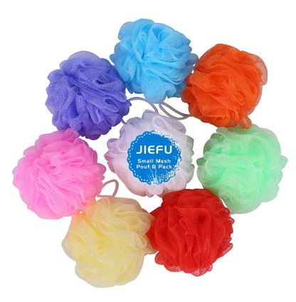 Badeschwämme, Klein Bunte Duschschwämme Peeling Mesh Pouf Bad Ball Körperpeeling für Kinder 8er-Pack