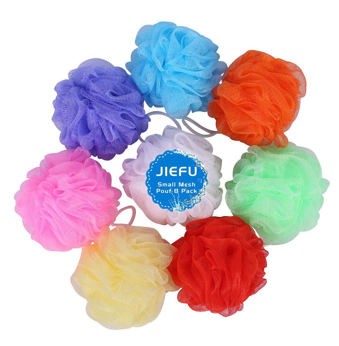 Badeschwämme, Klein Bunte Duschschwämme Peeling Mesh Pouf Bad Ball Körperpeeling für Kinder 8er-Pack