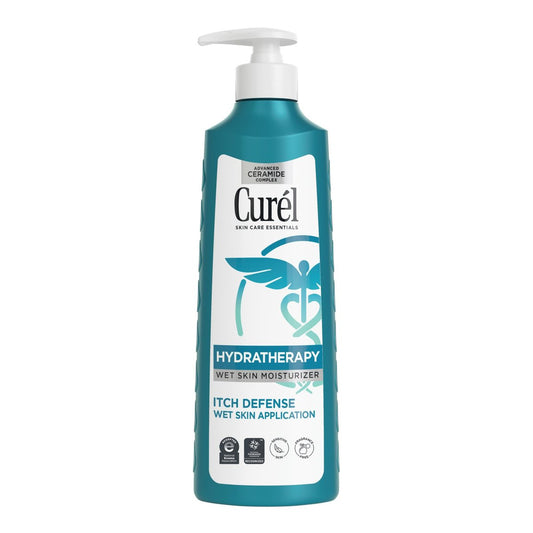 Curel Hydra Therapy Juckreiz-Schutz Feuchtigkeitslotion für nasse Haut mit fortgeschrittenem Ceramid-Komplex, Vitamin E & Haferflockenextrakt, hilft die Feuchtigkeitsbarriere zu reparieren, 12 Unzen
