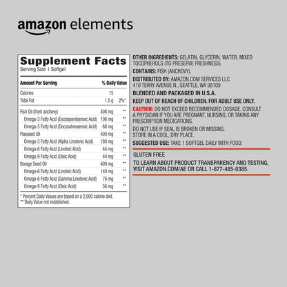 Revly Omega 3-6-9 Komplex – Fisch-, Lein- und Borretschöl mit EPA & DHA Omega-3-Fettsäuren – 60 Softgels, 2-Monatsvorrat